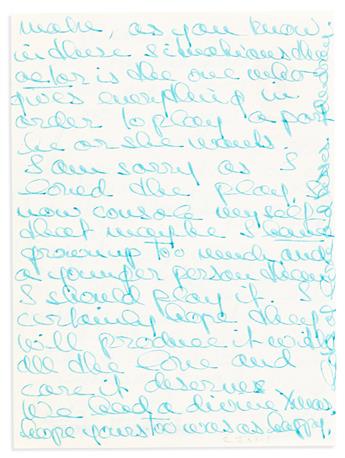 HEPBURN, AUDREY. Autograph Letter Signed, Audrey, to Gigi playwright Anita Loos (Darling Anita), in green ink,